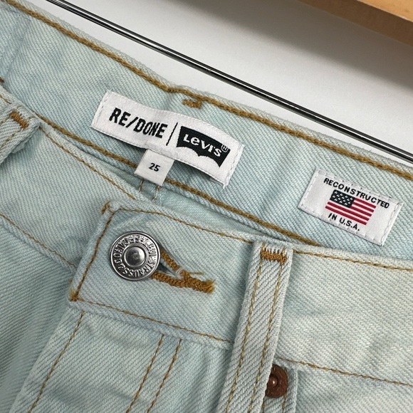 Levi’s 501 Re/Done Denim Jean Cut Offs Button Up Shorts RARE Size 25 redone - Picture 2 of 8